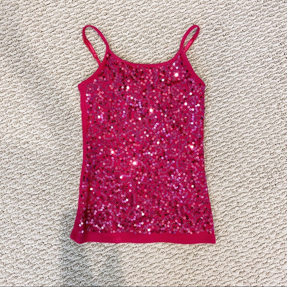Justice Hot Pink Sequin Cami